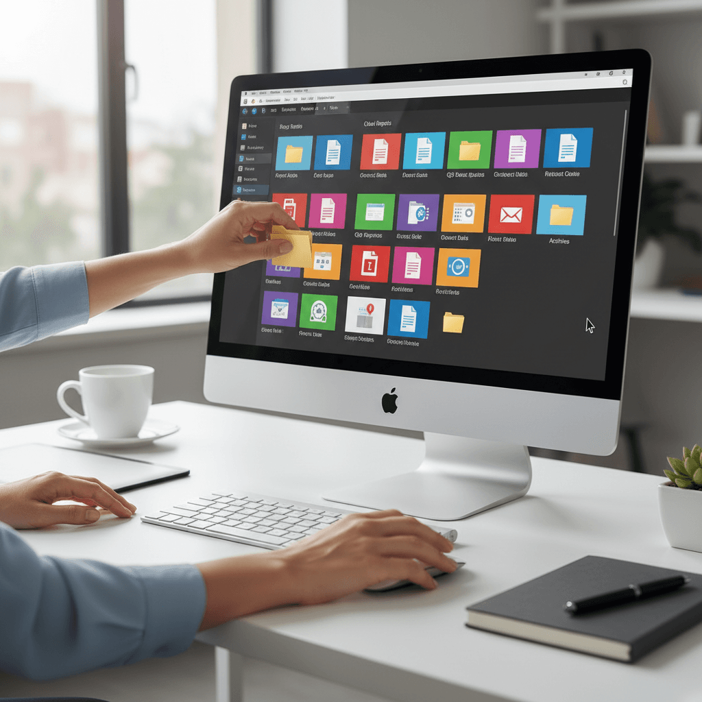 Employee using accessible technology tools at their desk